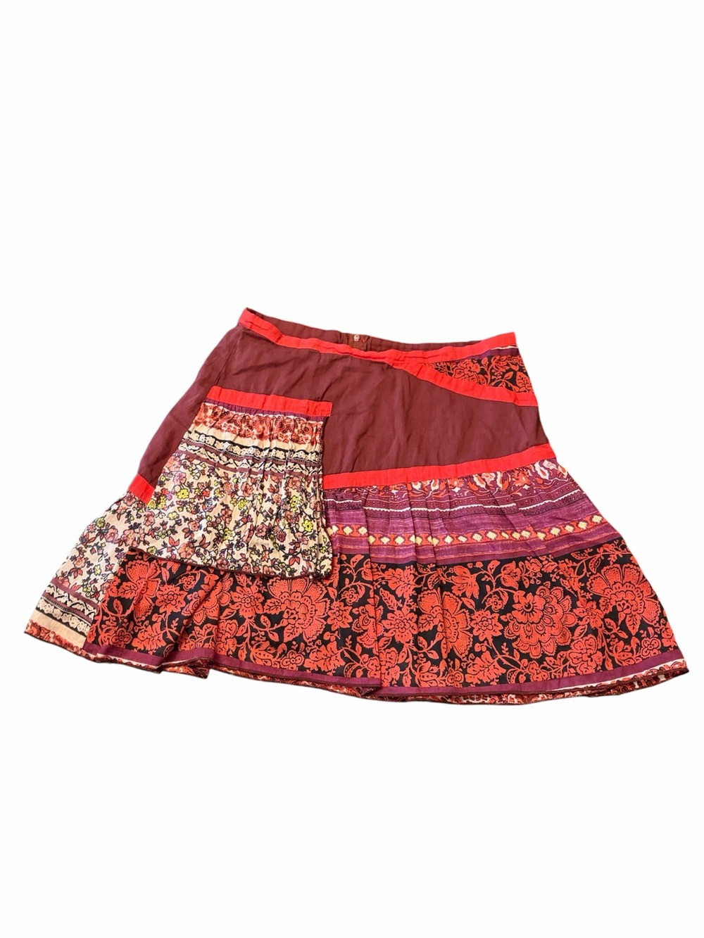 Coline Cotton Voile Lined Skirt with Indi Print Size M